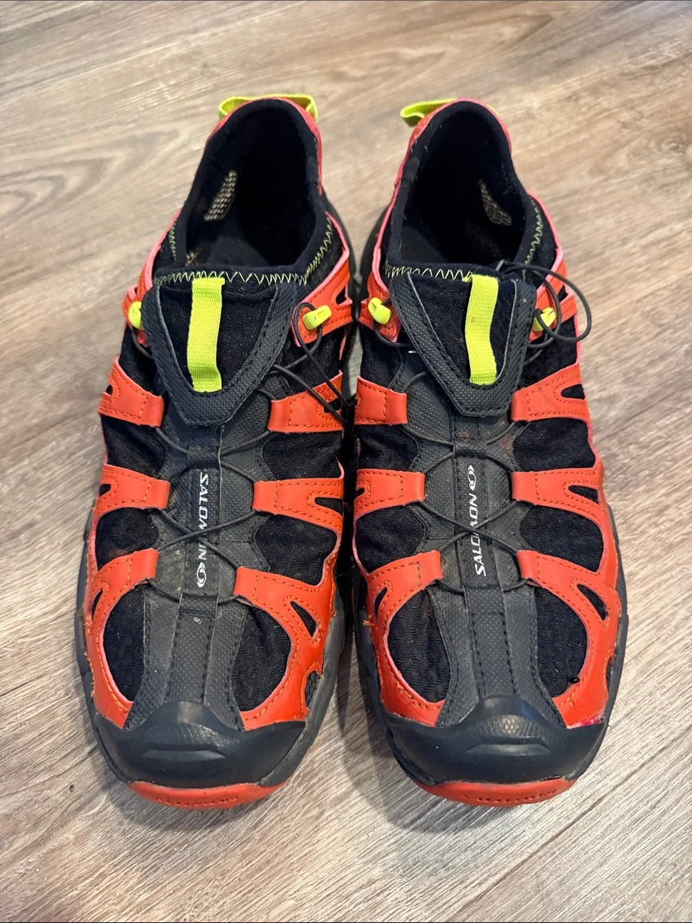 Salomon RX Gecko Mesh Slip On Shoe in Black and Orange Size 10.5